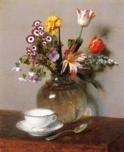 Henri Fantin-Latour - Vase Of Flowers With A Coffee Cup